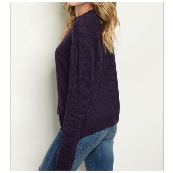 🆕Purple knit pullover sweater - Picture 3 of 4